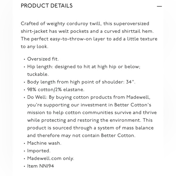 Madewell Women's Corduroy Button Down Shirt - Picture 7 of 7